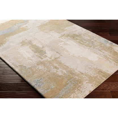 Kavita Rug - 25153 by Surya in oatmeal, light beige, tan, medium gray, pale blue. Made from 50% viscose, 50% wool in a unique style.