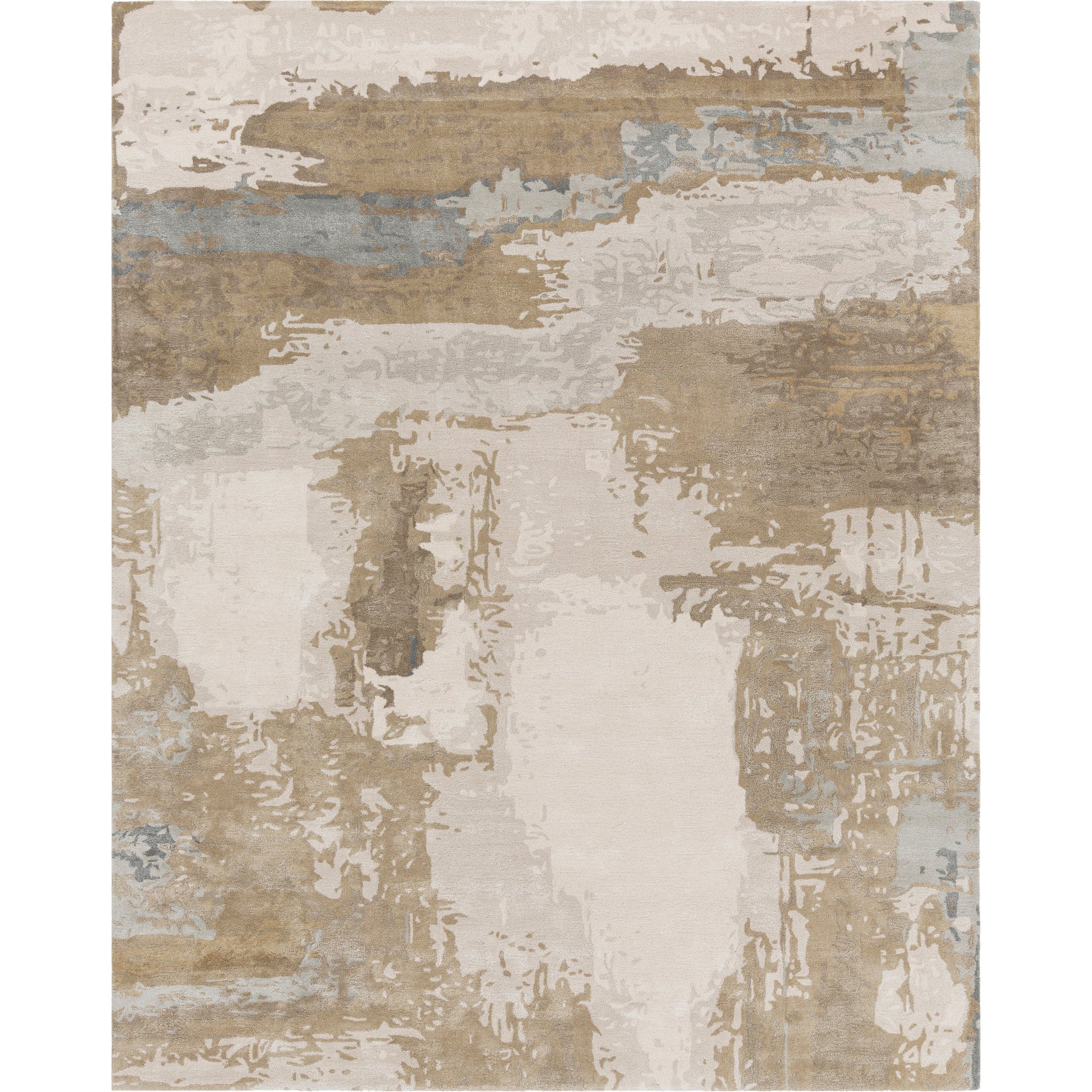 Kavita Rug - 25153 by Surya in oatmeal, light beige, tan, medium gray, pale blue. Made from 50% viscose, 50% wool in a unique style.