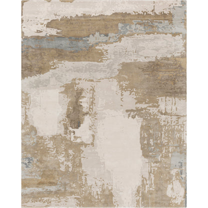 Kavita Rug - 25153 by Surya in oatmeal, light beige, tan, medium gray, pale blue. Made from 50% viscose, 50% wool in a unique style.