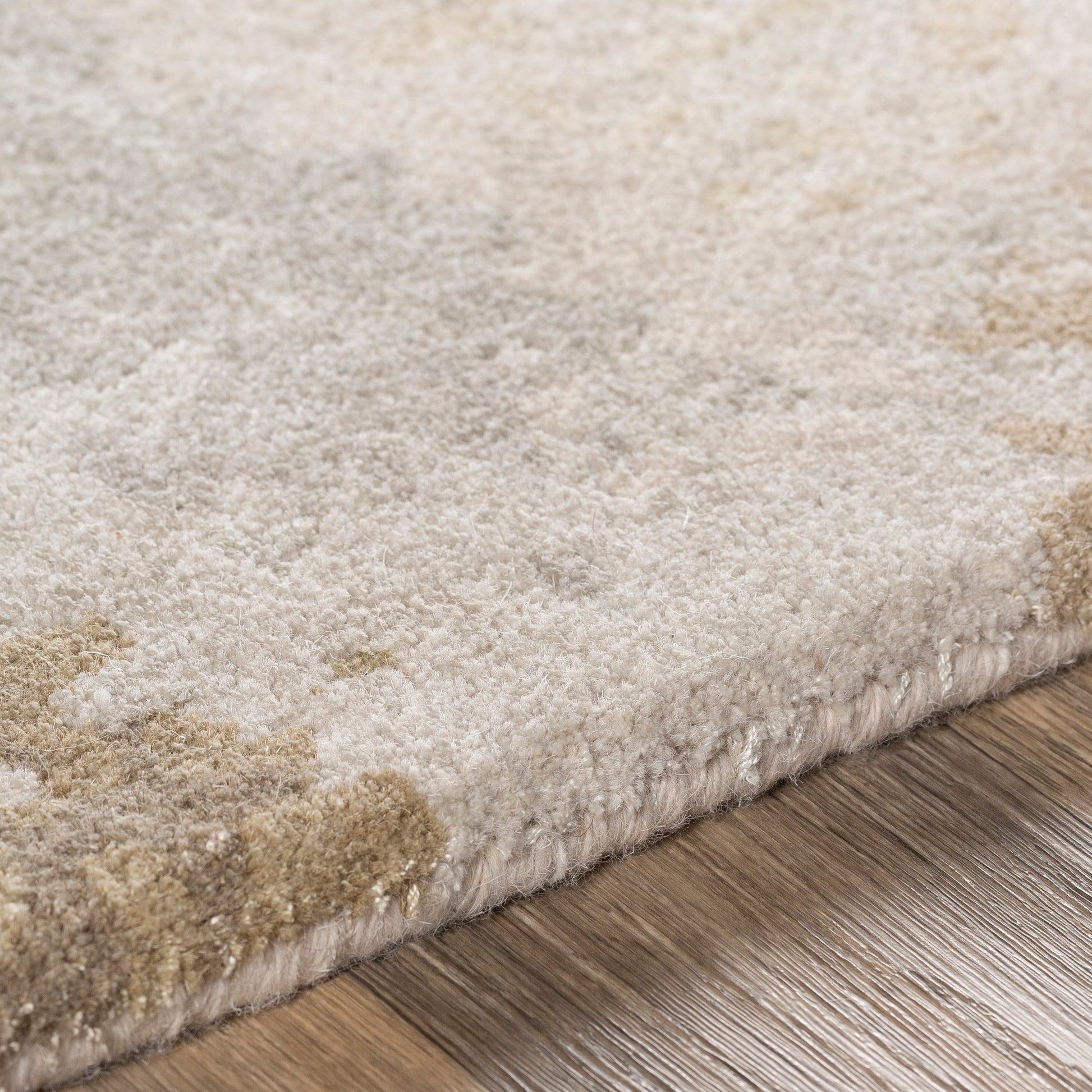 Kavita Rug - 25153 by Surya in oatmeal, light beige, tan, medium gray, pale blue. Made from 50% viscose, 50% wool in a unique style.