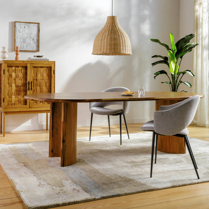 Kavita Rug - 25153 by Surya in oatmeal, light beige, tan, medium gray, pale blue. Made from 50% viscose, 50% wool in a unique style.