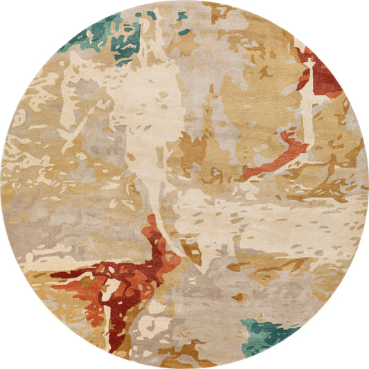 Kavita Rug - 25145 by Surya in brick, coral, sea foam. Made from 50% viscose, 50% wool in a unique style.