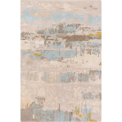 Kavita Rug - 25144 by Surya in light beige, gray, dark brown, mustard. Made from 50% viscose, 50% wool in a unique style.