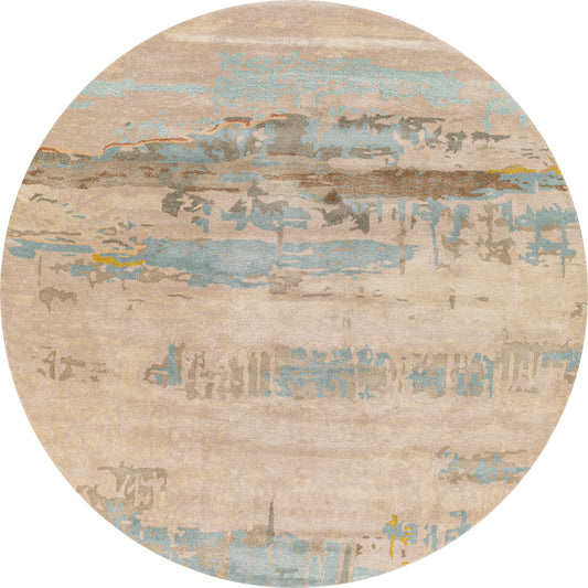 Kavita KVT-2307 Rug by Surya in light beige, gray, dark brown, mustard. Made from 50% viscose, 50% wool in a unique style.