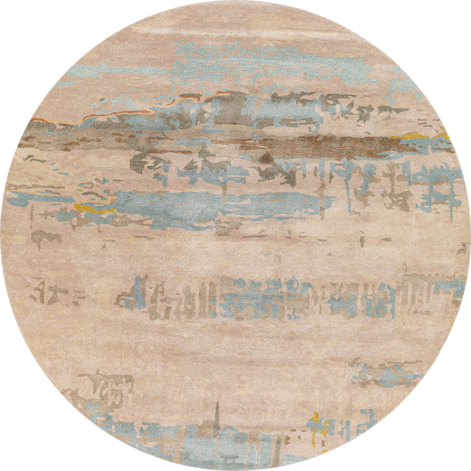 Kavita Rug - 25144 by Surya in light beige, gray, dark brown, mustard. Made from 50% viscose, 50% wool in a unique style.