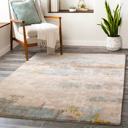 Kavita Rug - 25144 by Surya in taupe, khaki, medium gray. Made from 50% viscose, 50% wool in a unique style.