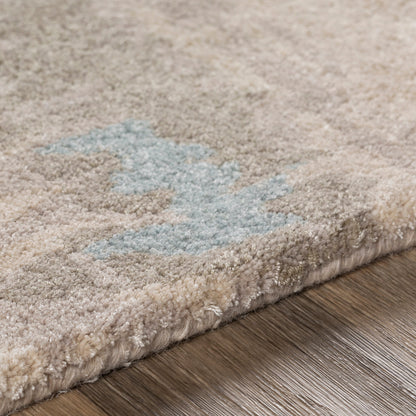 Kavita Rug - 25144 by Surya in light beige, gray, dark brown, mustard. Made from 50% viscose, 50% wool in a unique style.