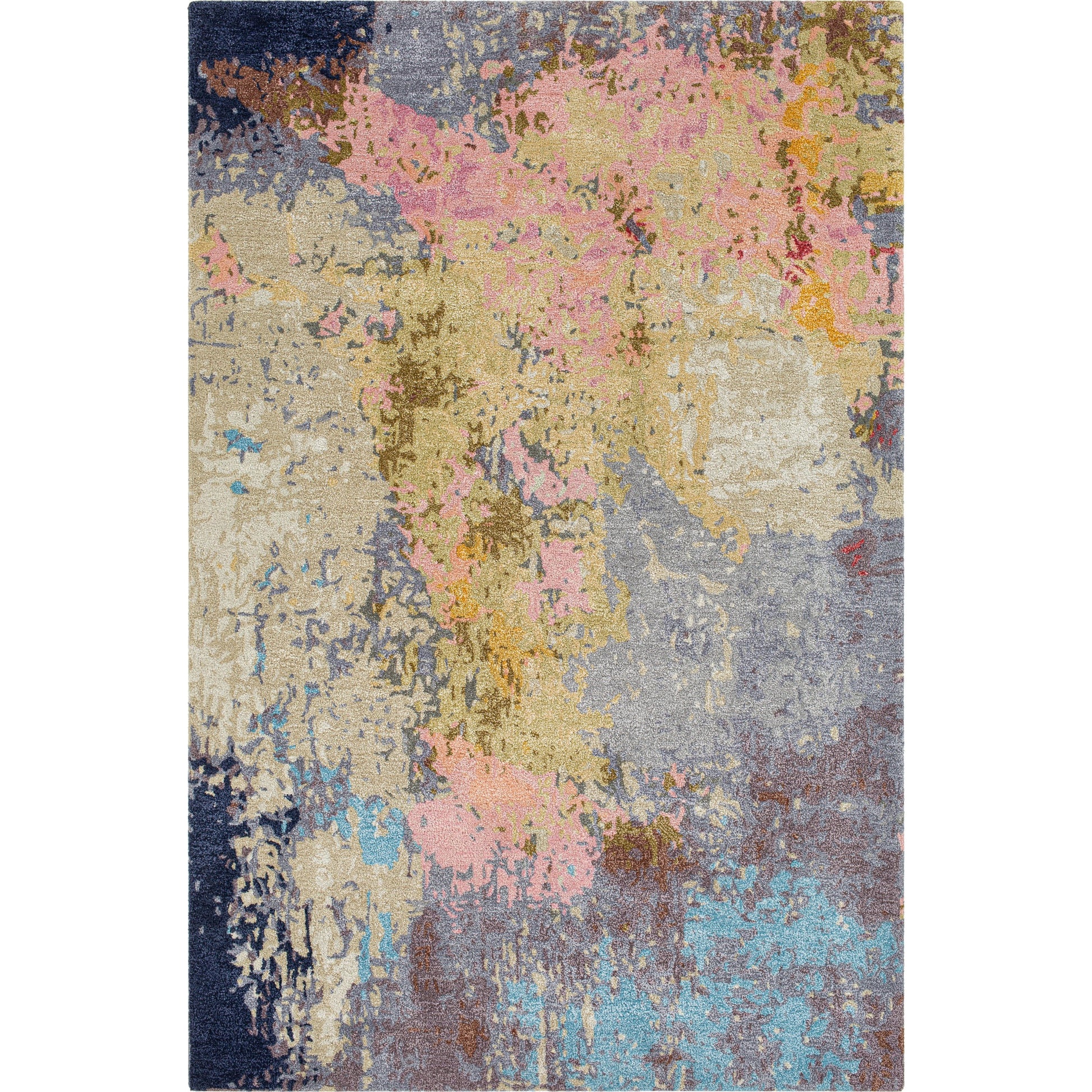 Kavita Rug - 30272 by Surya in gray, olive, rose, ink blue, medium gray, charcoal. Made from 50% viscose, 50% wool in a unique style.