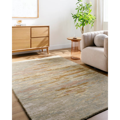 Kavita Rug - 534540 by Surya in sandstone, goldenrod, blush, slate, taupe. Made from wool, viscose in a unique style.