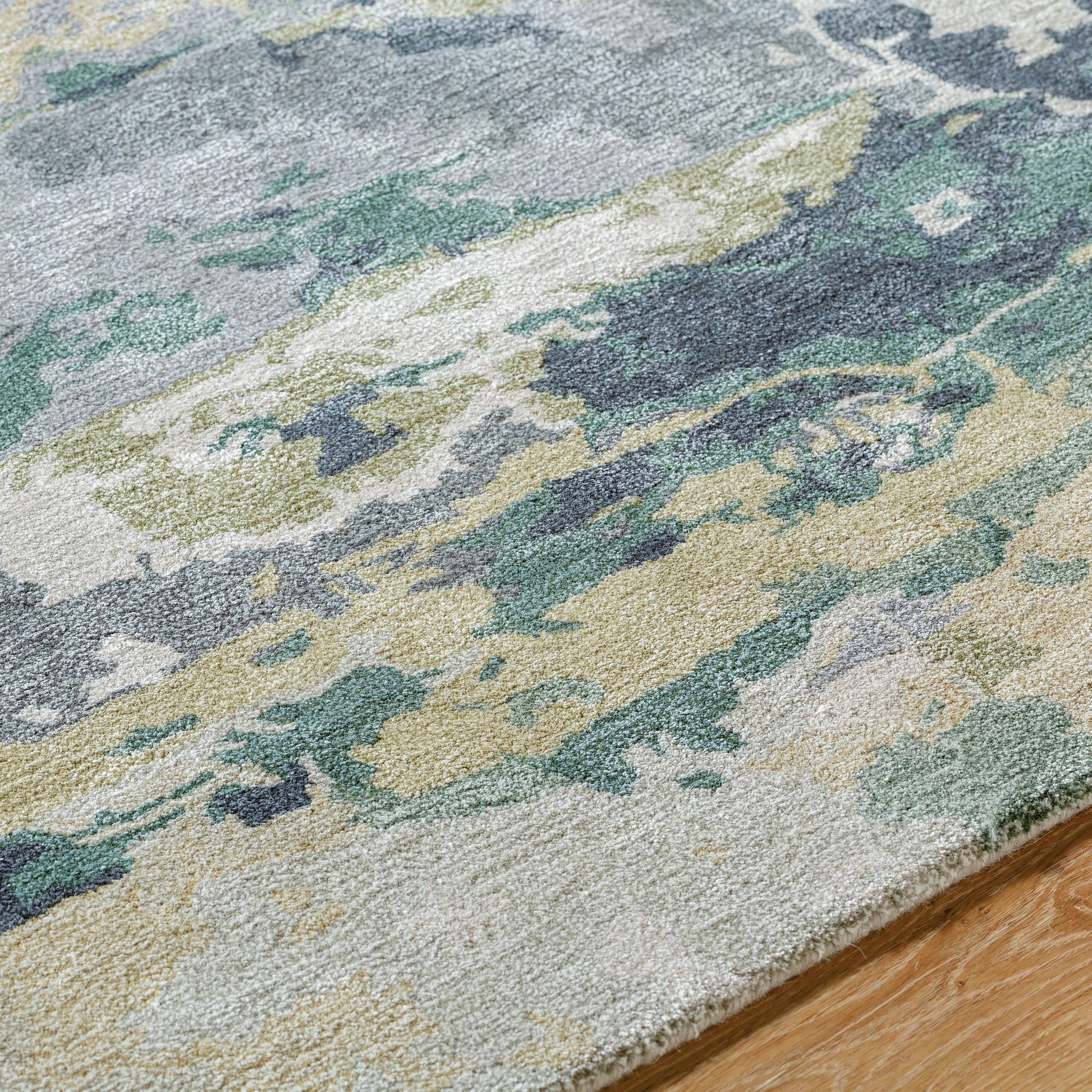 Kavita Rug - 534554 by Surya in ash, sage, light silver. Made from wool, viscose in a unique style.
