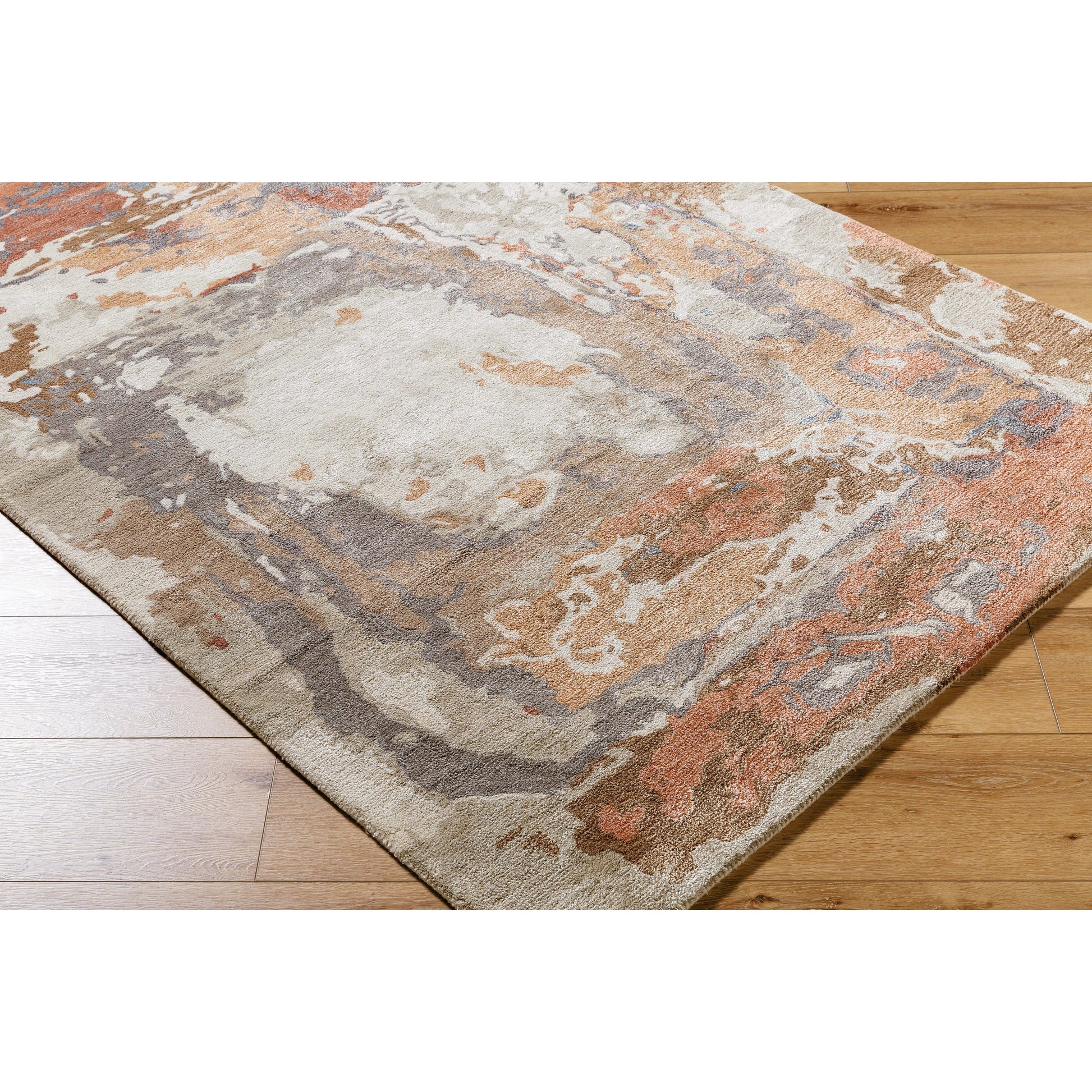 Kavita Rug - 534568 by Surya in prairie dust, warm grey, walnut, clay, army green. Made from wool, viscose in a unique style.