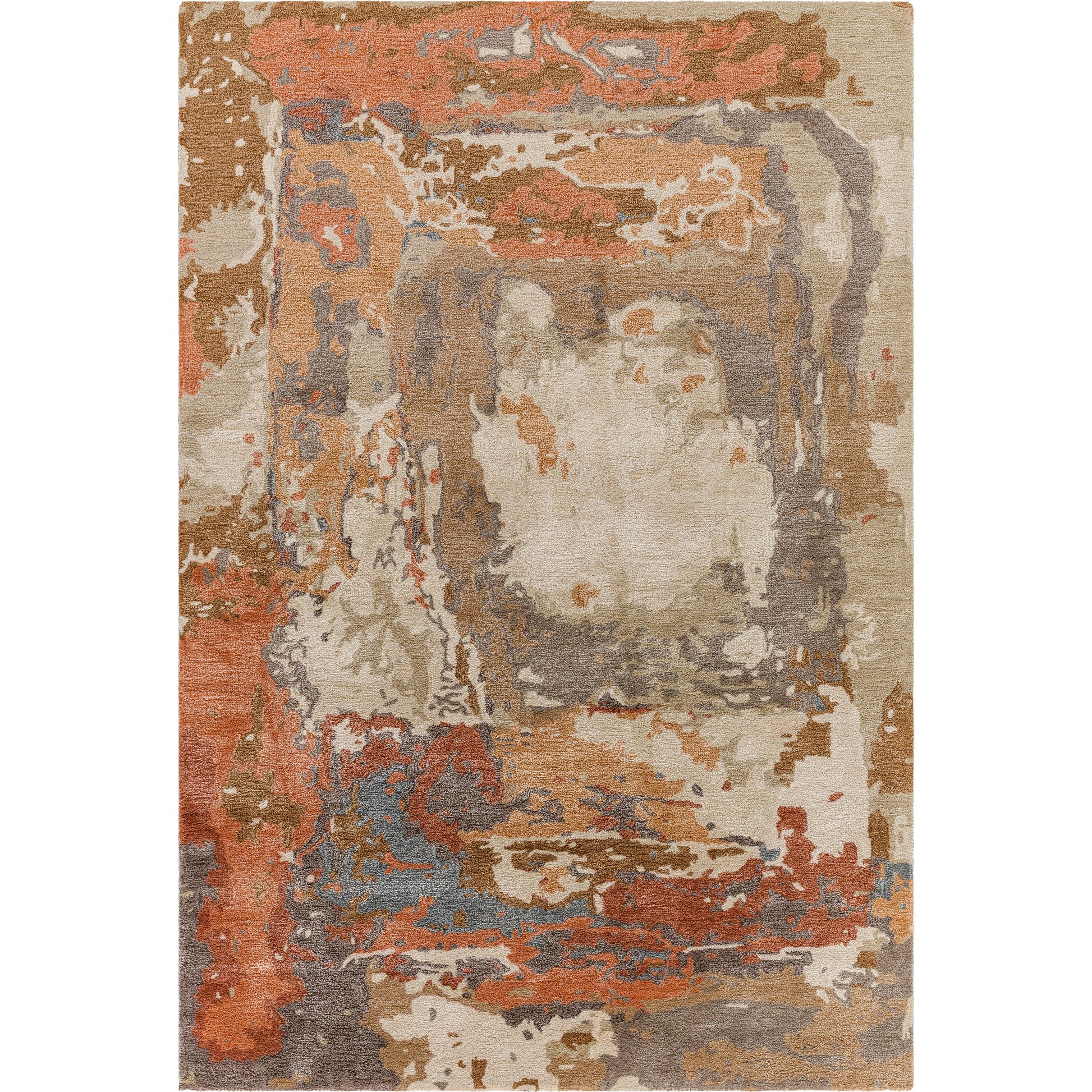 Kavita Rug - 534568 by Surya in prairie dust, warm grey, walnut, clay, army green. Made from wool, viscose in a unique style.