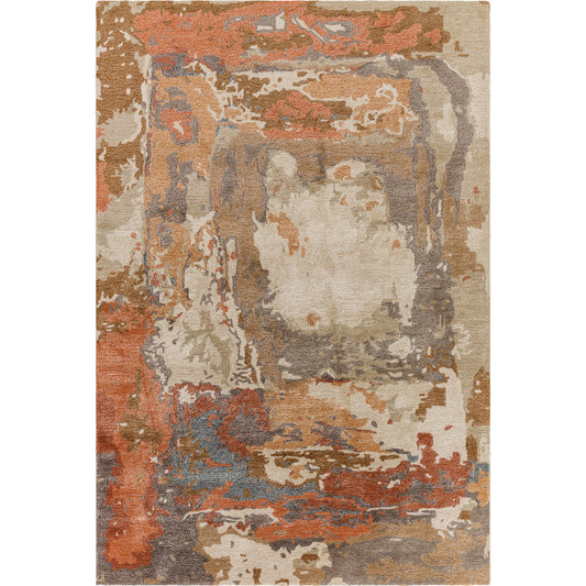 Kavita Rug - 534568 by Surya in prairie dust, warm grey, walnut, clay, army green. Made from wool, viscose in a unique style.