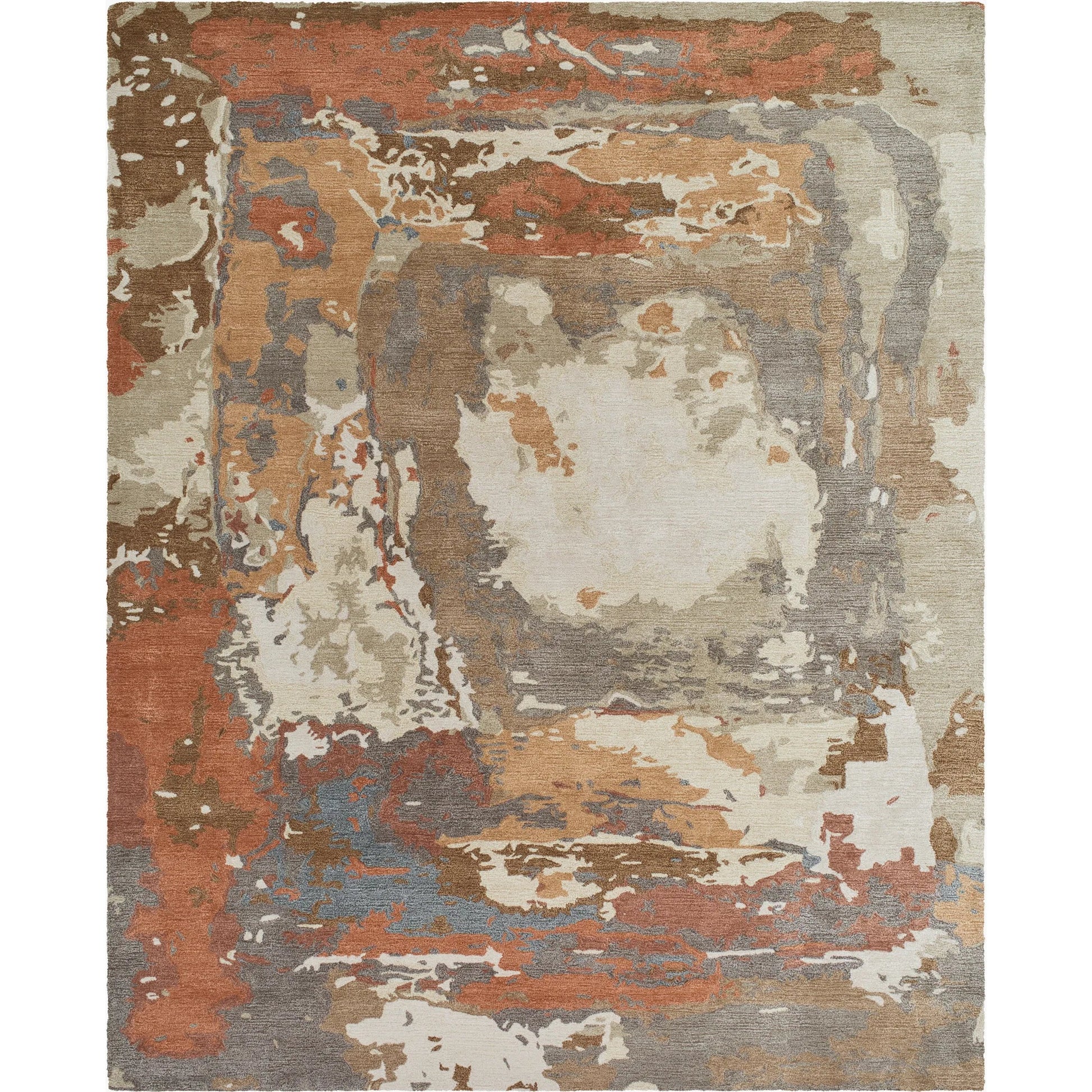 Kavita Rug - 534568 by Surya in burnt sienna, olive green, slate gray, cream, rust, denim blue. Made from wool, viscose in a unique style.