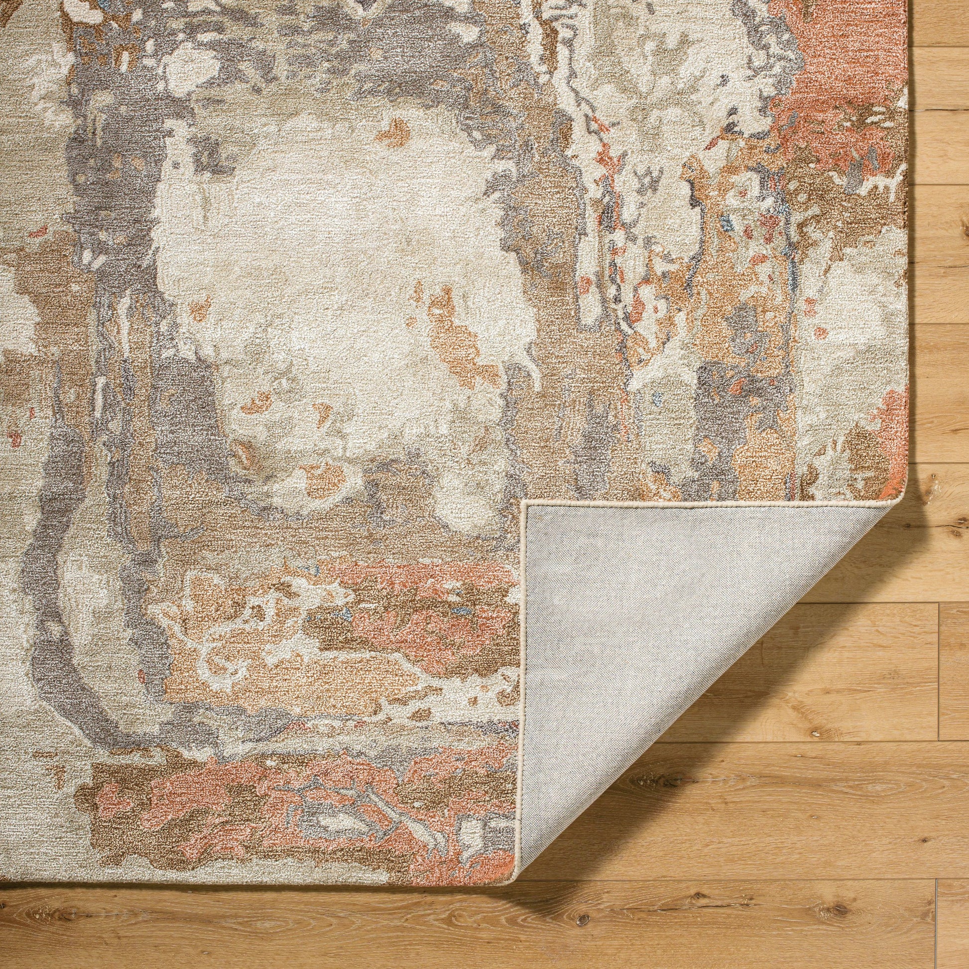 Kavita Rug - 534568 by Surya in prairie dust, warm grey, walnut, clay, army green. Made from wool, viscose in a unique style.