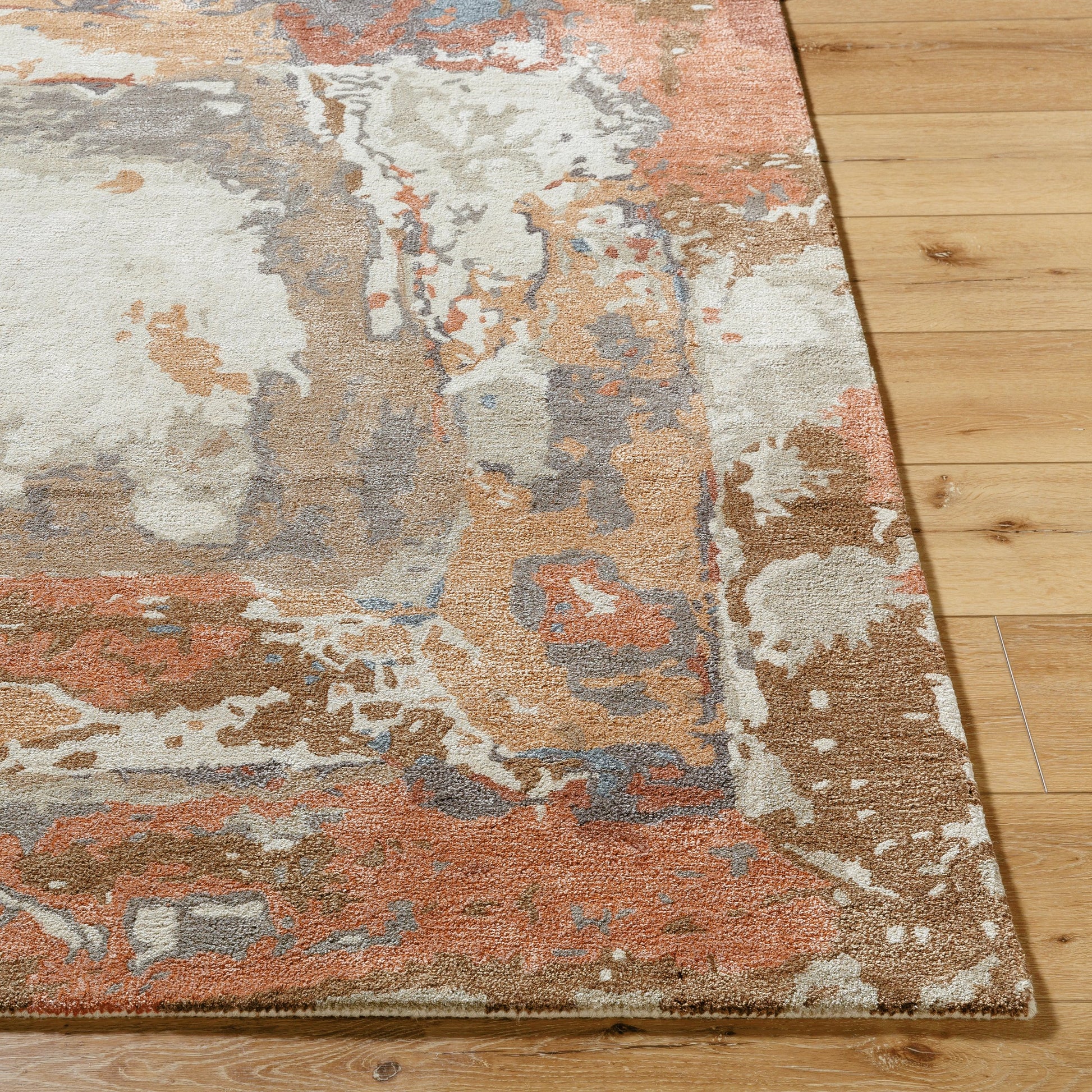 Kavita Rug - 534568 by Surya in prairie dust, warm grey, walnut, clay, army green. Made from wool, viscose in a unique style.