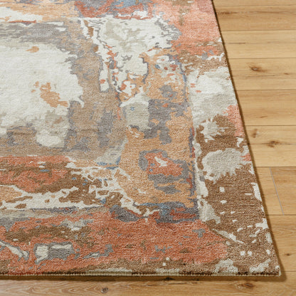 Kavita Rug - 534568 by Surya in prairie dust, warm grey, walnut, clay, army green. Made from wool, viscose in a unique style.