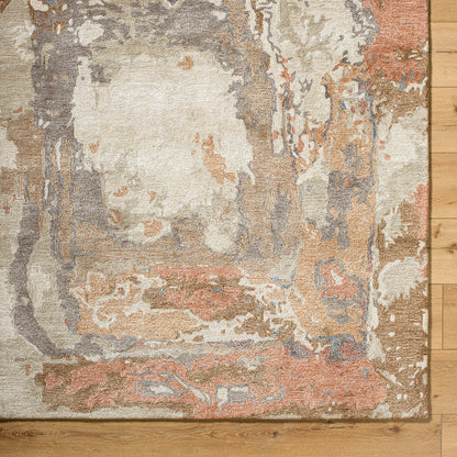 Kavita Rug - 534568 by Surya in prairie dust, warm grey, walnut, clay, army green. Made from wool, viscose in a unique style.