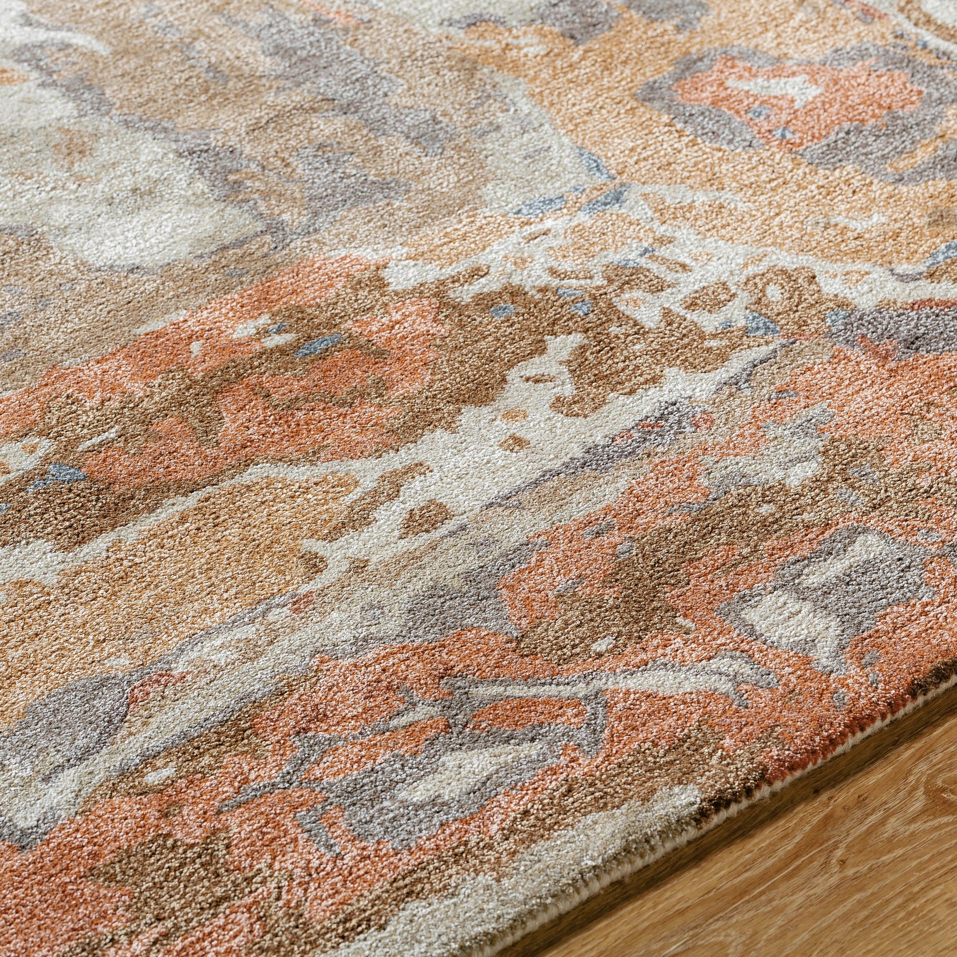 Kavita Rug - 534568 by Surya in prairie dust, warm grey, walnut, clay, army green. Made from wool, viscose in a unique style.