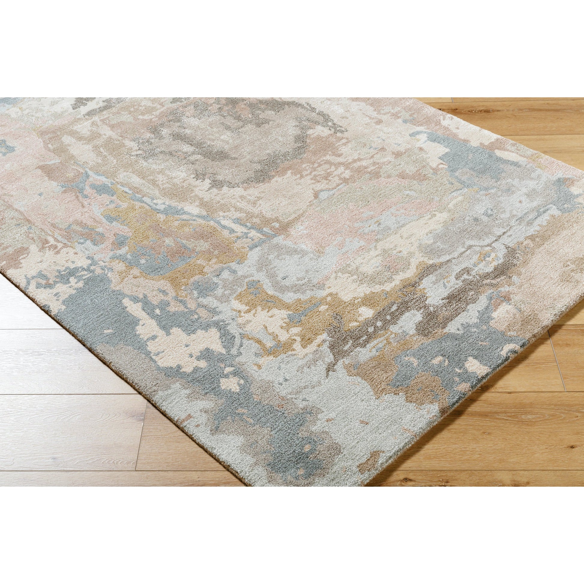 Kavita Rug - 534582 by Surya in warm grey, ash, sage, light silver. Made from wool, viscose in a unique style.