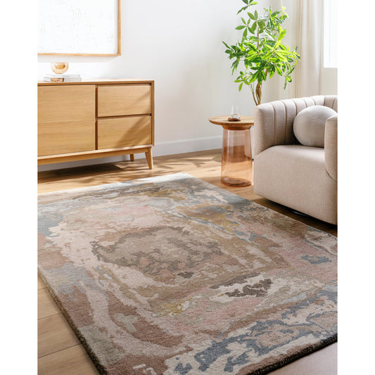 Kavita Rug - 534582 by Surya in warm grey, ash, sage, light silver. Made from wool, viscose in a unique style.