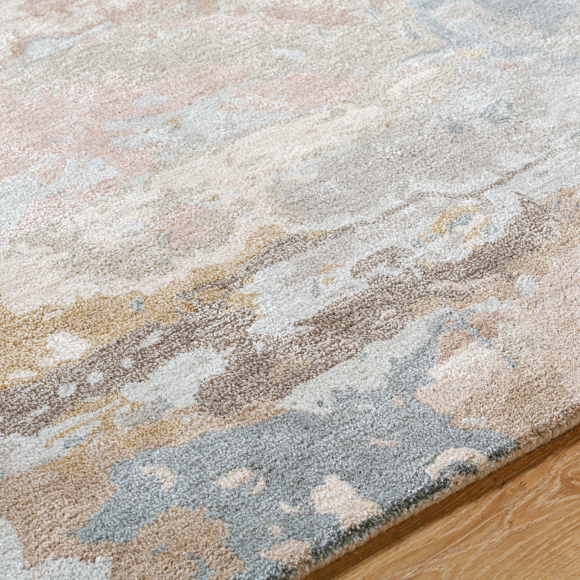 Kavita Rug - 534582 by Surya in warm grey, ash, sage, light silver. Made from wool, viscose in a unique style.