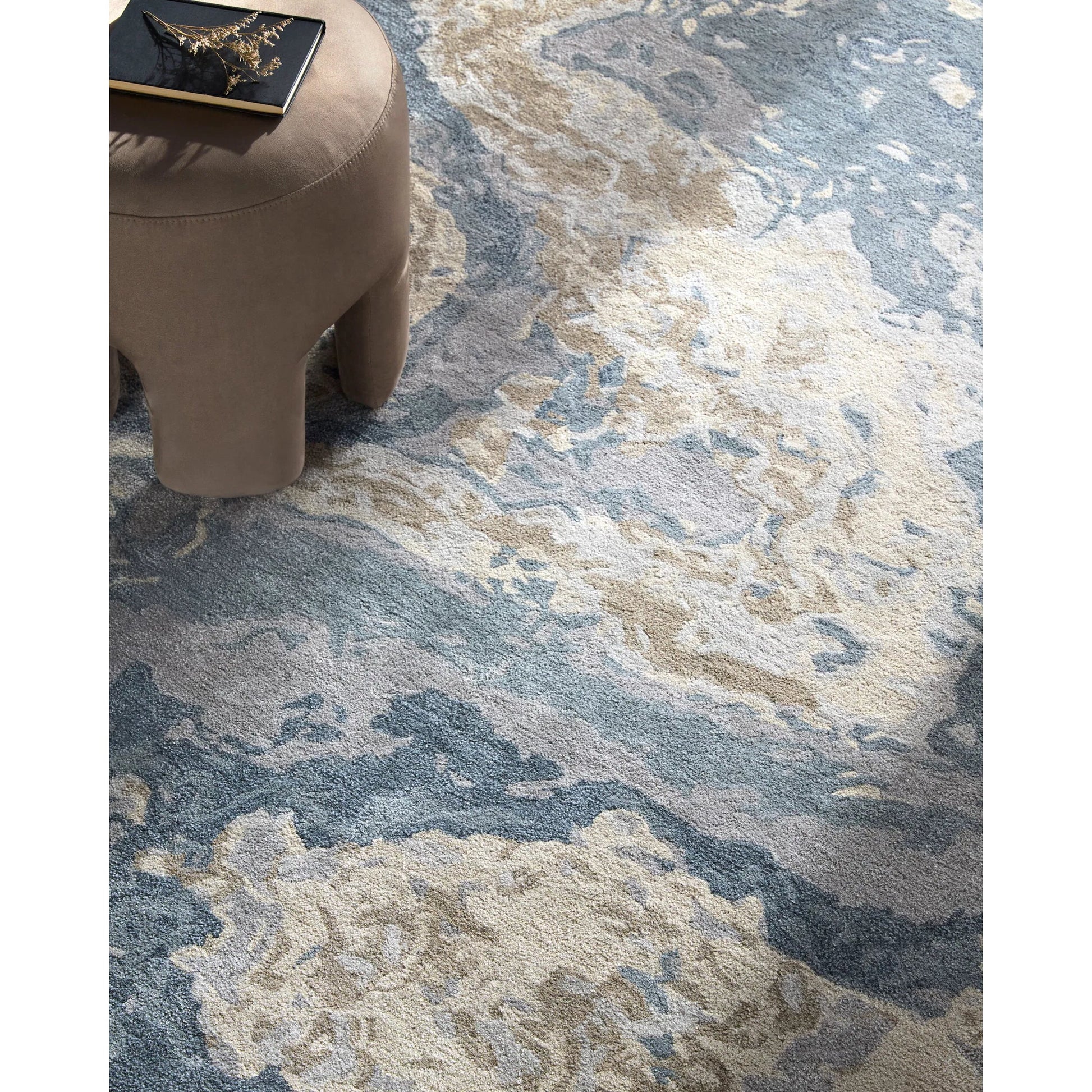 Kavita KVT-2330 Rug by Surya in slate gray, sandstone, ivory, taupe, charcoal. Made from wool, viscose in a unique style.