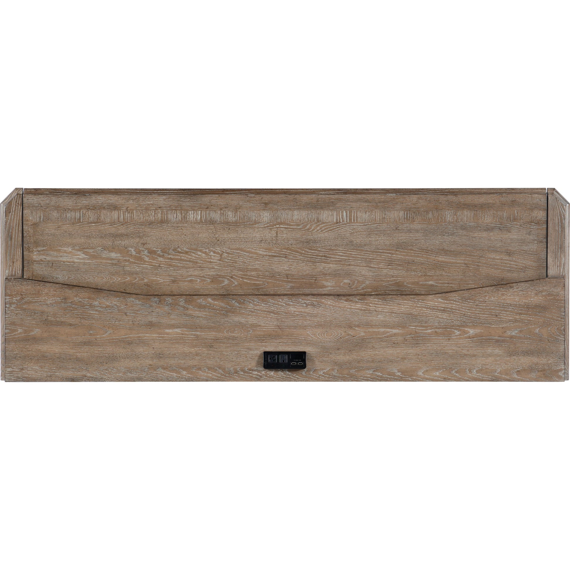 Sutter Computer Credenza by Hooker Furniture in claro. Made from cathedral oak veneers in a traditional style.