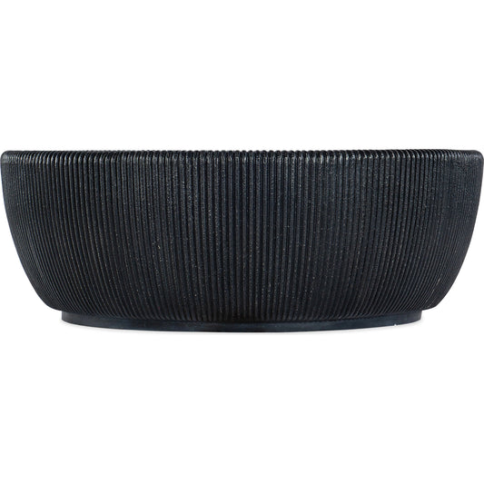 Melange Baleen Round Cocktail Table by Hooker Furniture in black. Made from resin in a modern style.