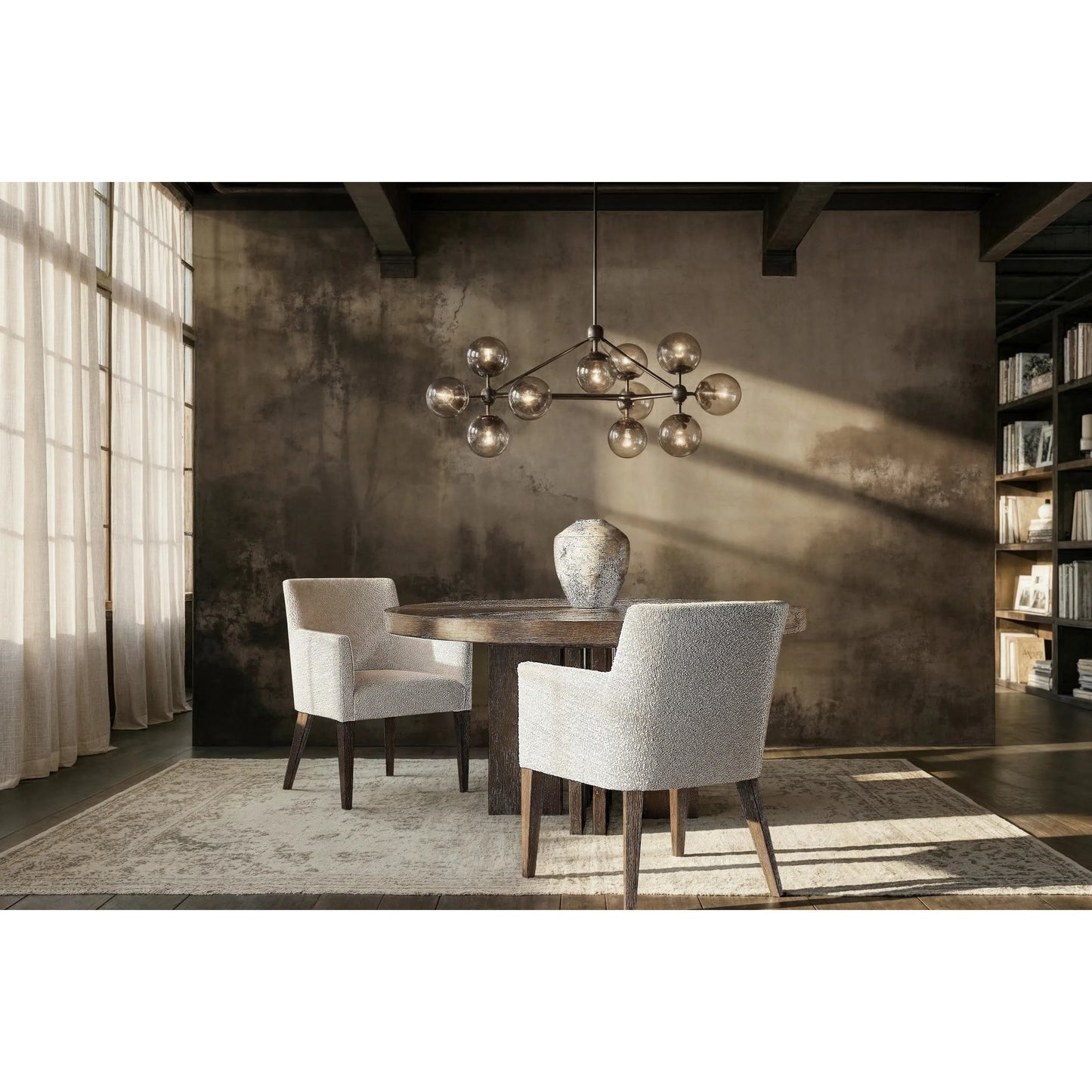 008 SI-2513541 | Lifestyle | Outline Round Dining Table by Bernhardt in cassel. Made from wood in a transitional style.
