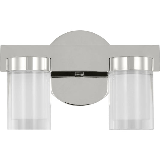 Kelly Wearstler Esfera 2-Light Bath Vanity by Visual Comfort & Co. in polished nickel. Made from steel or brass in a unique style.