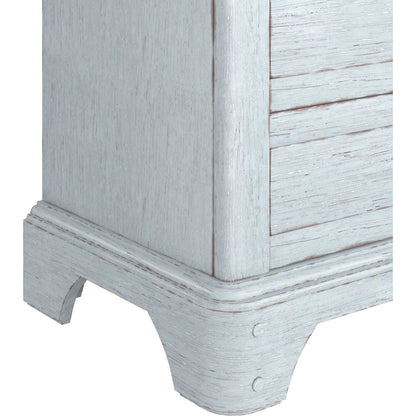 Summer Creek Light Keeper's Nightstand by A.R.T. Furniture in shutter blue. Made from flakey cathedral oak veneer, parawood solids in a cottage & farmhouse style.