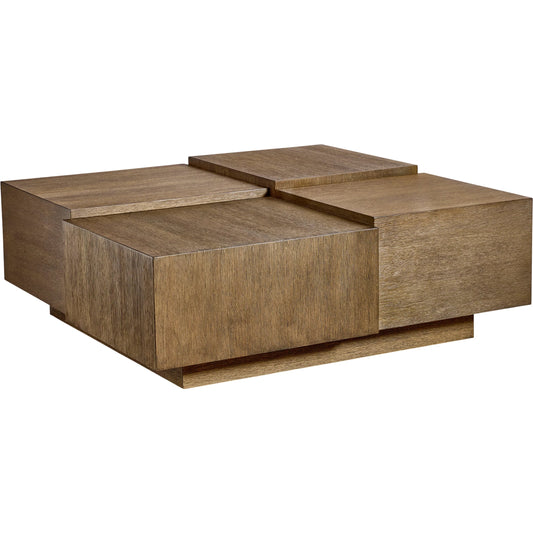 Weiss Cocktail Table by Bernhardt in brown. Made from wood in a unique style.
