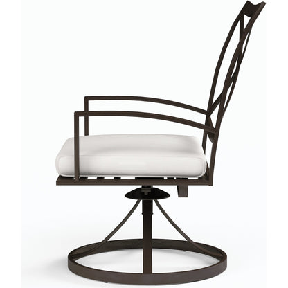 La Outdoor Jolla Dining Chair by Sunset West in espresso. Made from aluminum in a modern style.