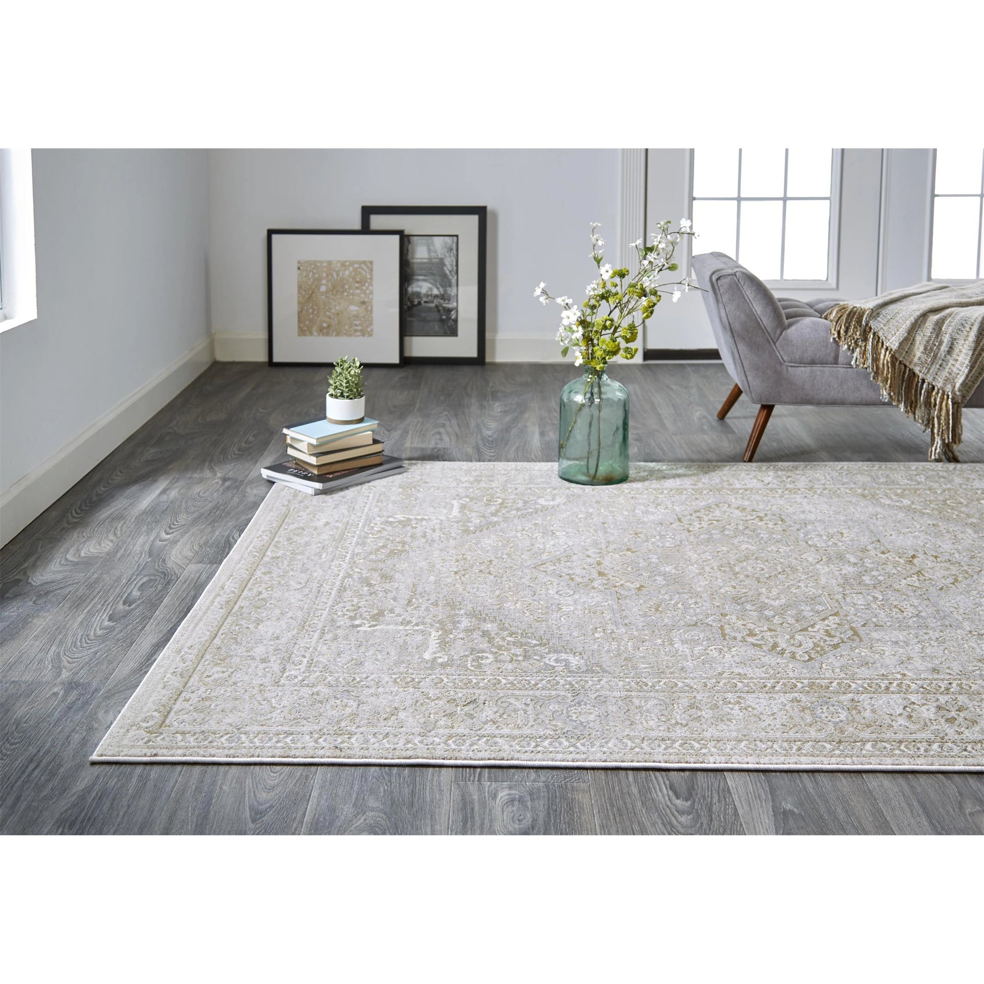 Aura Oriental Rug - 3734F by Feizy in ivory, gold. Made from polyester, polypropylene in a unique style.