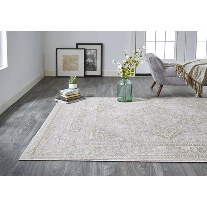 Aura Oriental Rug - 3734F by Feizy in ivory, gold. Made from polyester, polypropylene in a unique style.
