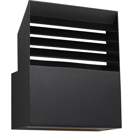 Lamel 11" Wall Light by Visual Comfort & Co. in outdoor black. Made from aluminum in a unique style.