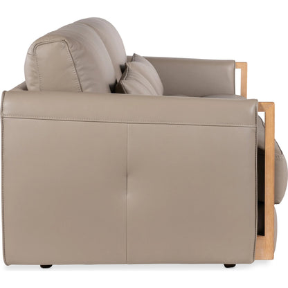 Meridian Sofa by Hooker Furniture in grey and light wood. Made from unique in a traditional style.