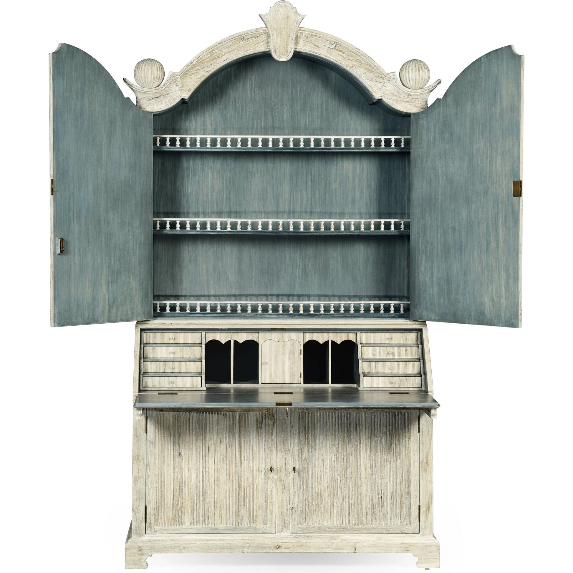William Yeoward Alnwick Bureau by Jonathan Charles in white and washed acacia. Made from acacia in a cottage & farmhouse style.