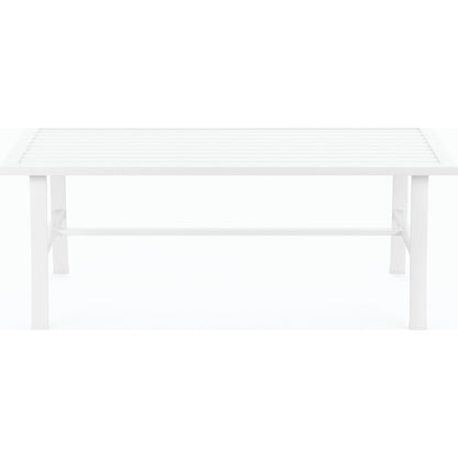 Bristol Outdoor Coffee Table by Sunset West in white. Made from aluminum in a modern style.