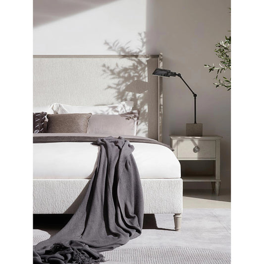 Zest Wing Back Bed by Zest in cream. Made from rubberwood, fabric in a modern style.