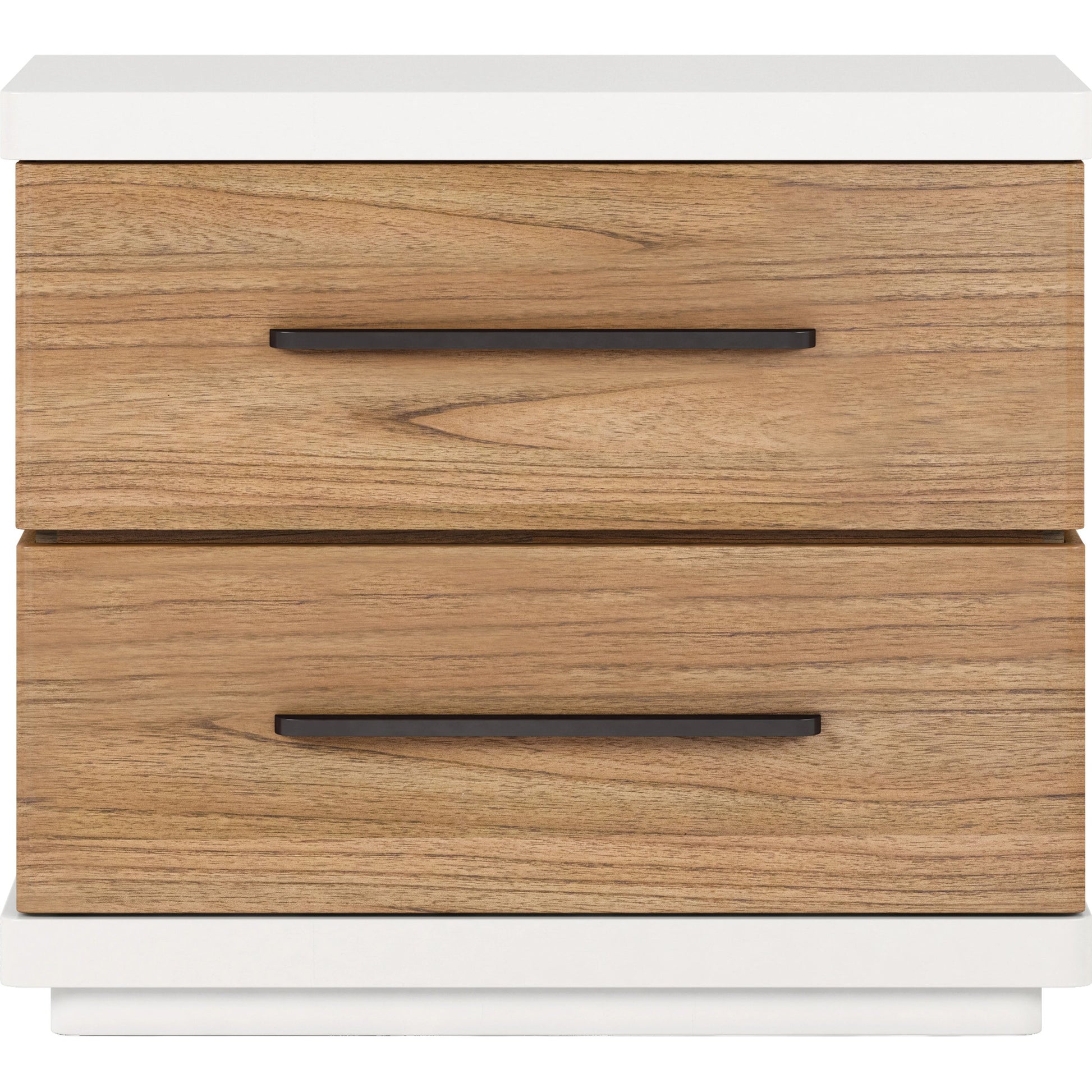 Portico Nightstand by A.R.T. Furniture in sienna, white plaster. Made from parawood solids, mindi veneers in a modern style.