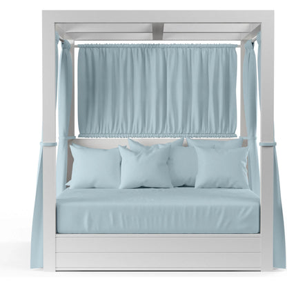 Newport Outdoor Resort King Daybed by Sunset West in whites/creams/beiges. Made from aluminum in a modern style.