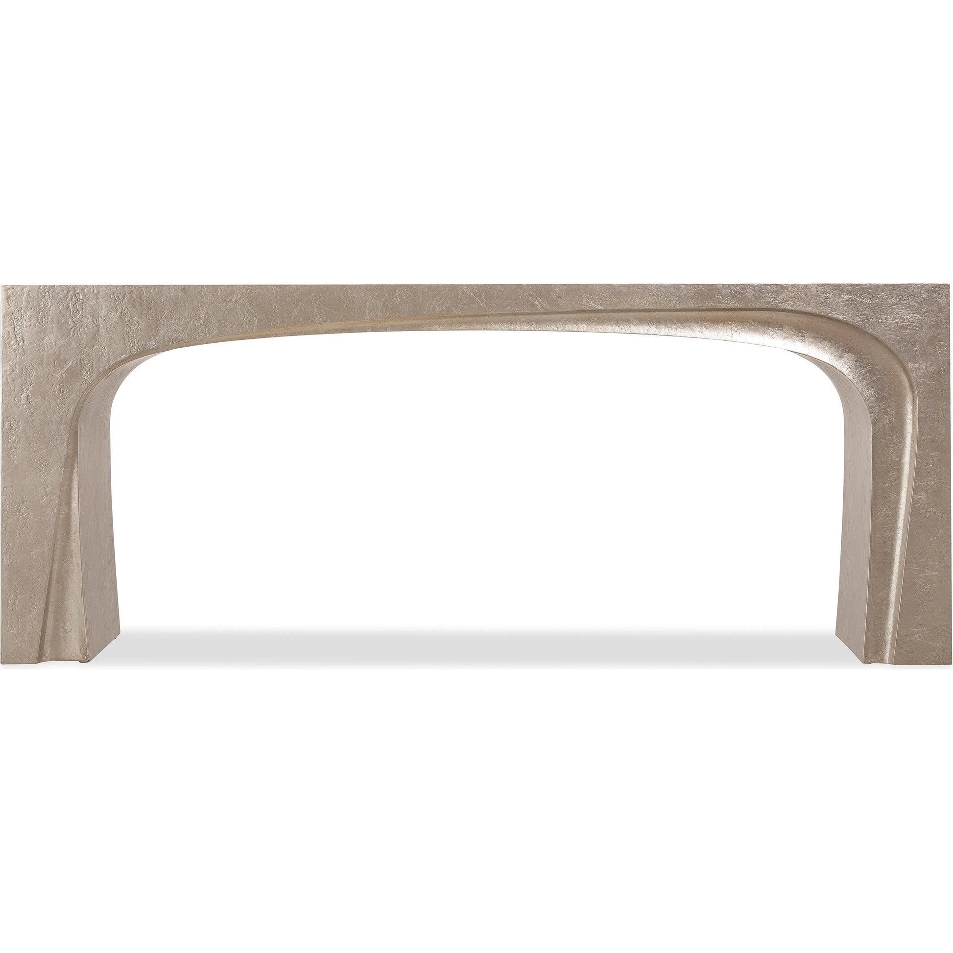Westwood Console Table by Hooker Furniture in venetian dawn silver-leaf. Made from wood in a transitional style.