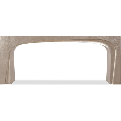 Westwood Console Table by Hooker Furniture in venetian dawn silver-leaf. Made from wood in a transitional style.