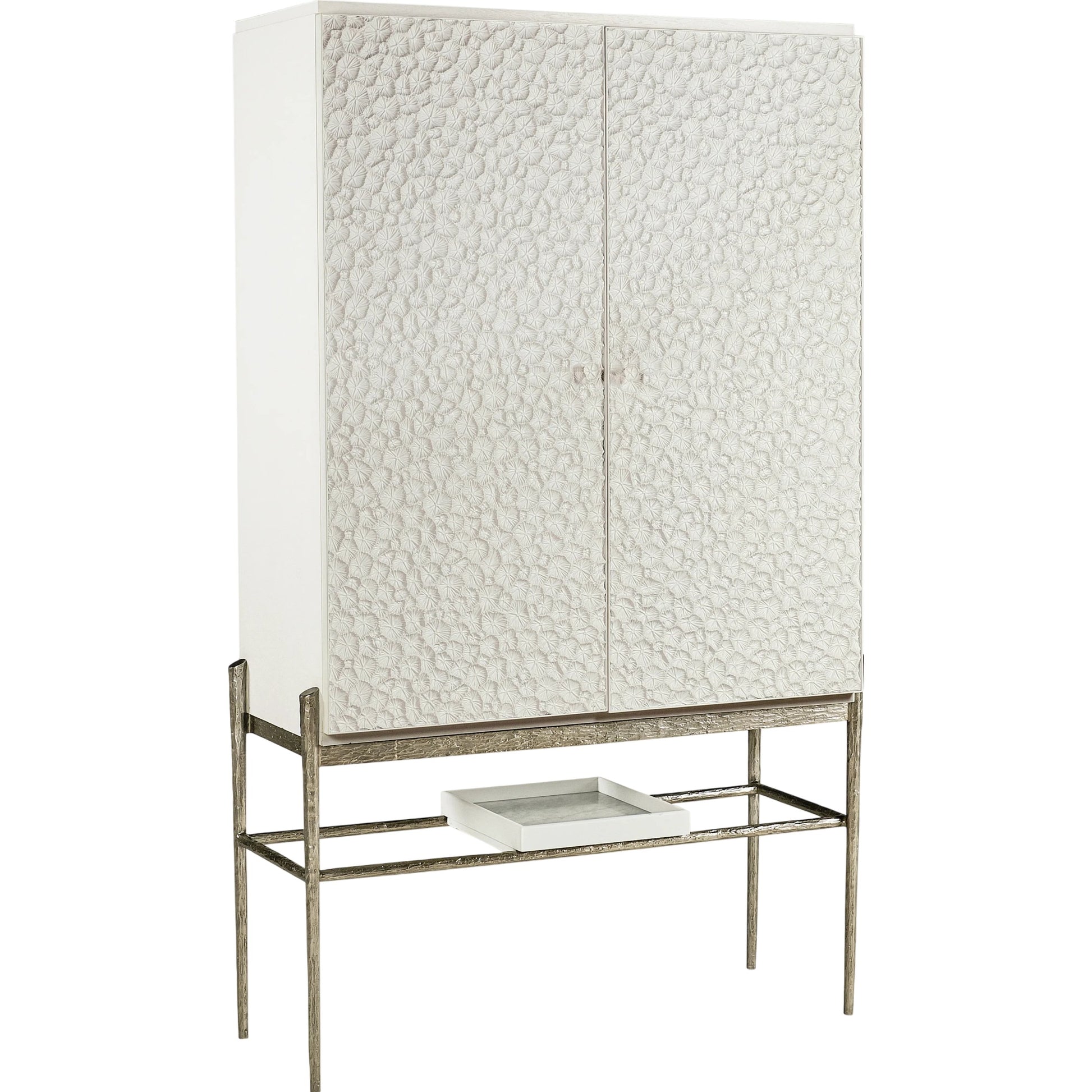 Water Pelagic Cast Metal Bar by Jonathan Charles in bleached oak. Made from oak, cast metal, marble in a modern style.