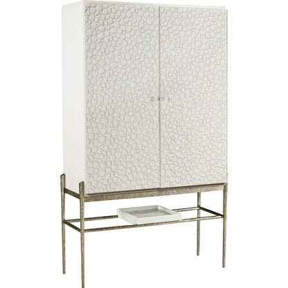 Water Pelagic Cast Metal Bar by Jonathan Charles in bleached oak. Made from oak, cast metal, marble in a modern style.