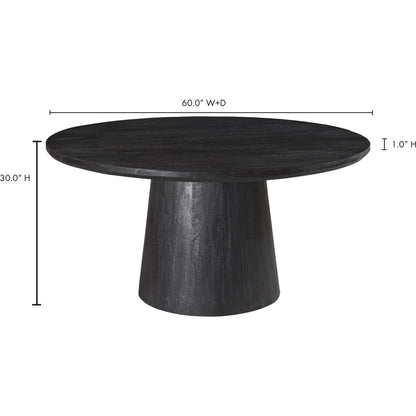 Cember Dining Table by Moe's Home Collection in black. Made from solid mango wood in a modern style.