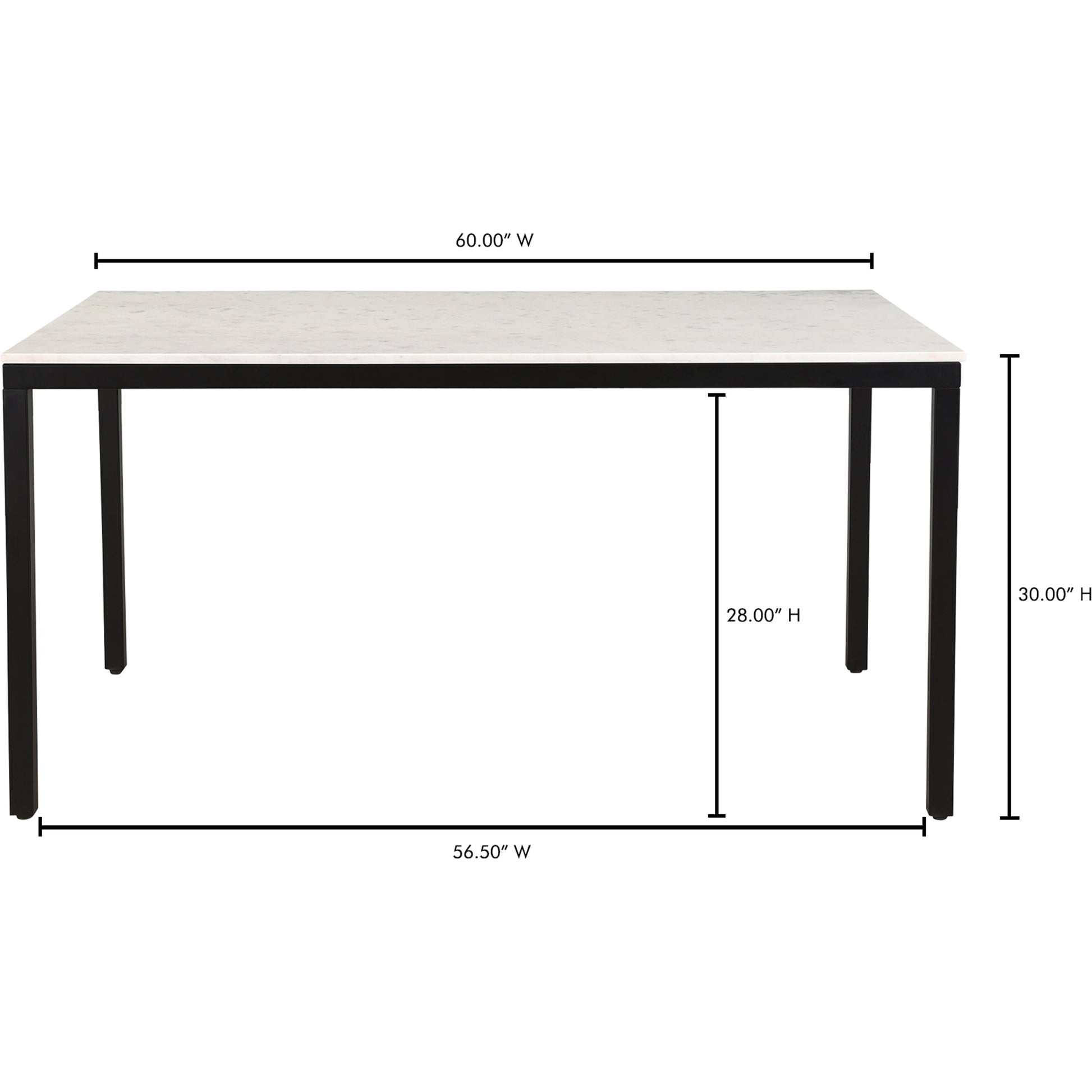 Parson Dining Table by Moe's Home Collection in white. Made from marble, iron, mdf in a modern style.