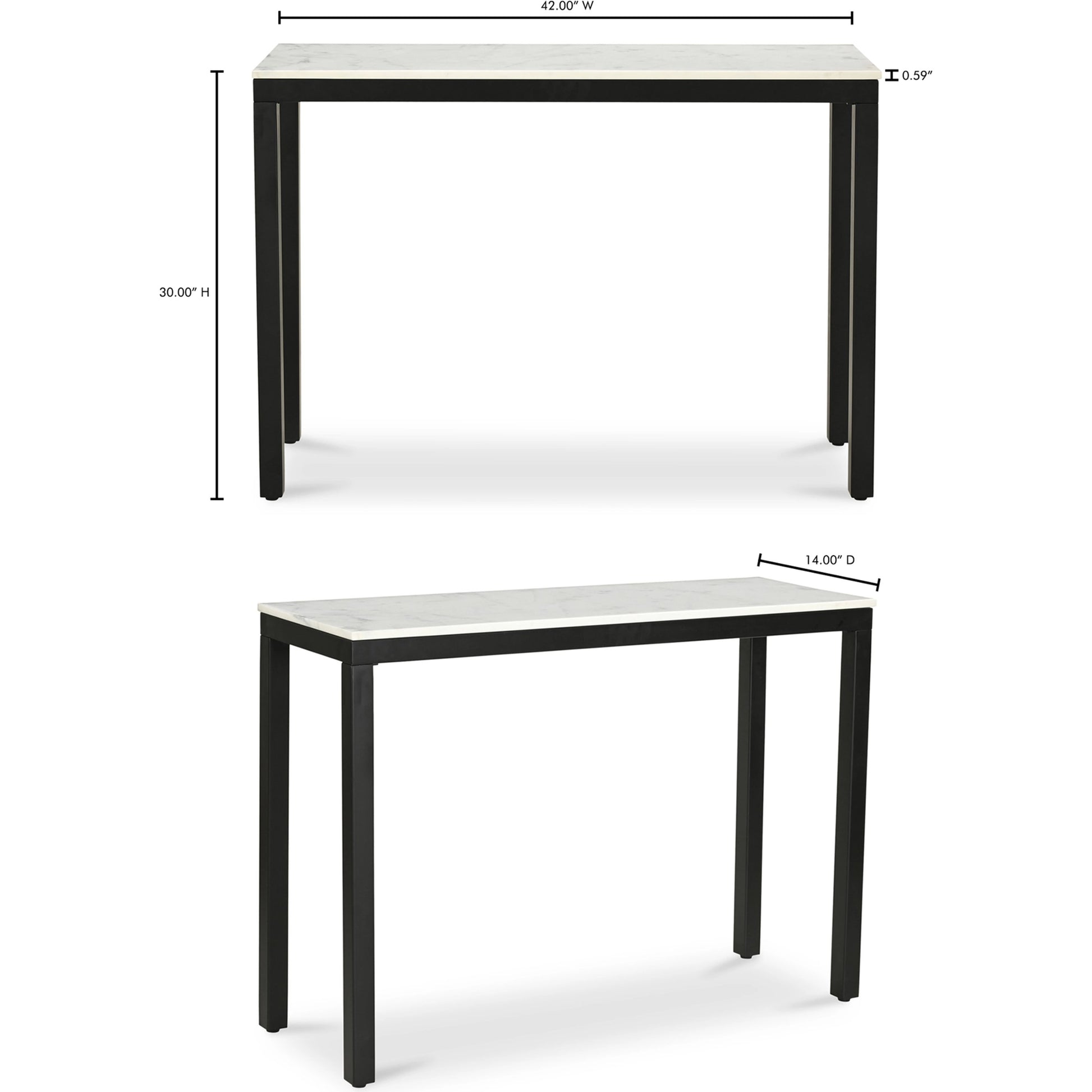 Parson Console Table by Moe's Home Collection in white. Made from marble, mdf in a modern style.